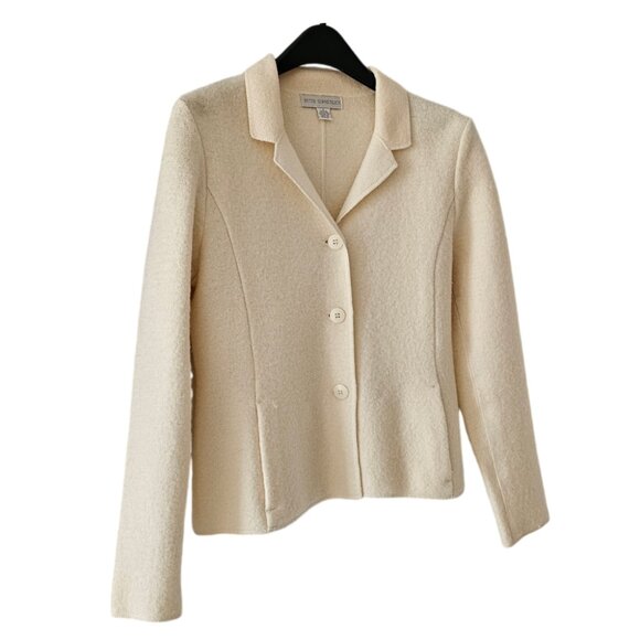 Petite Sophisticate 100% Boiled Wool Jacket | Like New | XSP | Cream - Picture 4 of 16